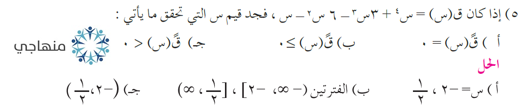 حل تمارين ومسائل المشتقات العليا التوجيهي العلمي